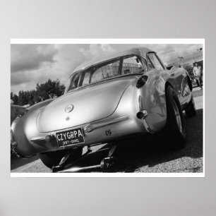 Poster Vintage Drag - 1957 Chevy Corvette Gasser