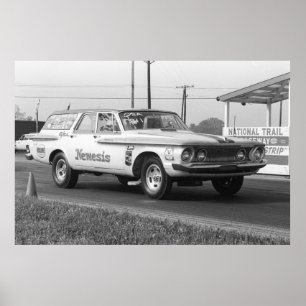 Póster Vintage Drag - 1962 Dodge Wagon - Nemesis