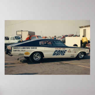 Póster Vintage Drag - Carro Engraçado Engraçado 66 Do Por