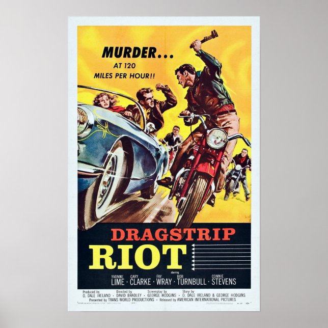 Poster Vintage Dragstrip Riot Movie (Frente)