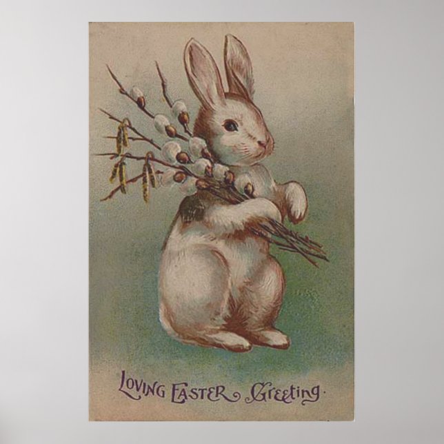 Póster Vintage Easter Bunny Rabbit (Frente)