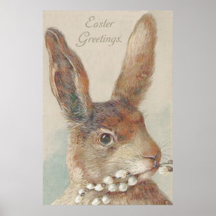 Poster Vintage Easter Bunny Rabbit