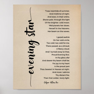 Poster vintage Edgar Allan Poe do Poema das Estrel