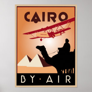 Póster Vintage Egypt viagem art deco