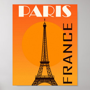 Poster Vintage Eiffel Tower Paris Viagem