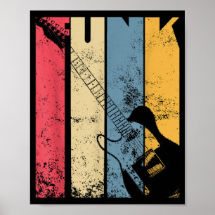 Poster Vintage Electric Guitar Funk Music presentes para 