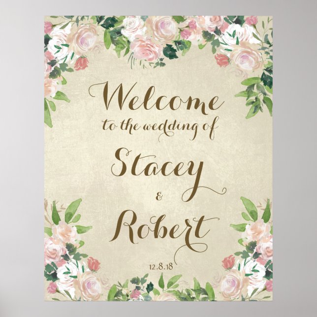 Poster Vintage elegant floral (Frente)