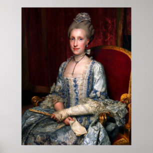 Poster Vintage Elegante Dama De Raça Azul