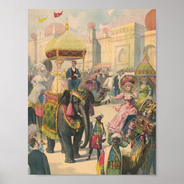 Poster Vintage Elephant Ride (Frente)