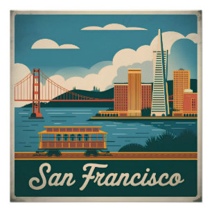Póster Vintage em São Francisco EUA