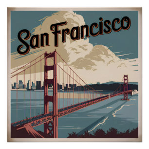 Póster Vintage em São Francisco EUA