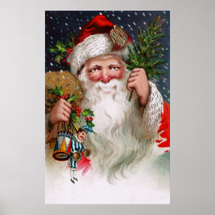 Póster Vintage encantador Papai Noel