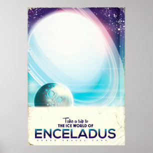Poster vintage Enceladus Space viagem