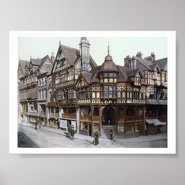 Póster Vintage England Chester 1890 (Frente)