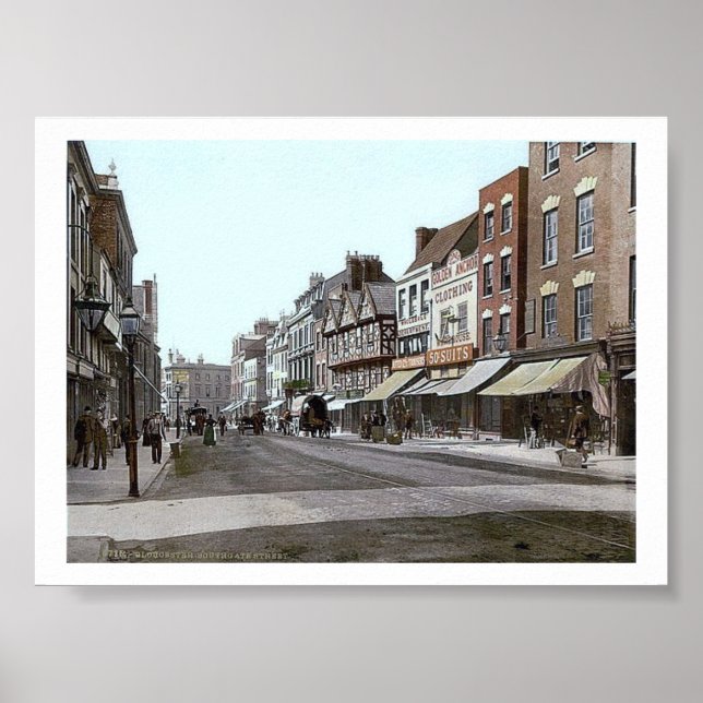 Póster Vintage England Gloucester 1890 (Frente)
