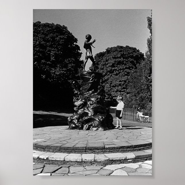 Poster Vintage England London Peter Pan estátua Kensingto (Frente)
