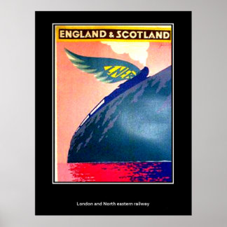 Poster vintage England & Scotland Rail