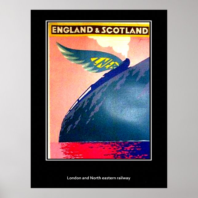 Poster vintage England & Scotland Rail (Frente)