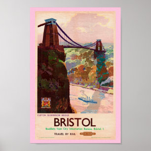 Poster Vintage English Bristol Viagem