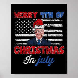 Poster Vintage Engraçado Joe Biden Feliz 4º Natal Em 
