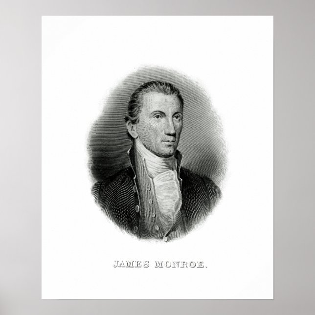 Póster Vintage Engrenando o Presidente James Monroe (Frente)