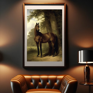 Poster Vintage Equestrian Horse Landscape Arte Digital