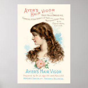 Poster Vintage Era Victorian Hair Care Ad