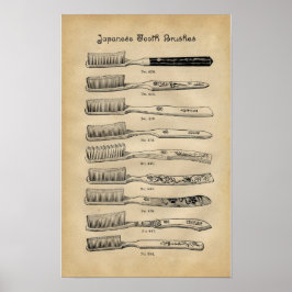 Poster Vintage escovas de dentes