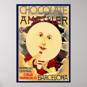 Poster Vintage Espanha Chocolate Ad
