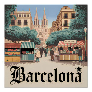 Póster Vintage Espanha de Barcelona