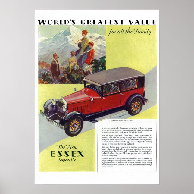 poster vintage Essex Super-Seis 1923 (Frente)