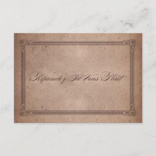 Poster vintage Estilo Rustic Cocoa Weding RSVP