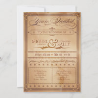 Poster vintage Estilo Sepia DIY Convite para Casam