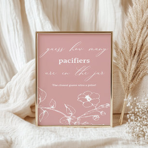 Poster Vintage Eterno Floral Chá de fraldas Guess Game