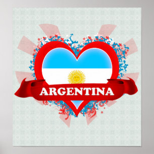Poster Vintage eu amo Argentina