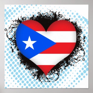 Poster Vintage eu amo Puerto Rico