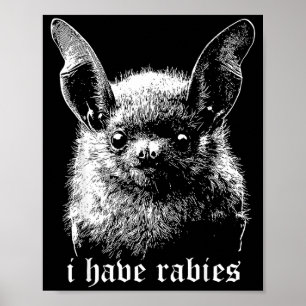 Poster Vintage Eu Tenho Raiva Morcego Citações Engraçadas