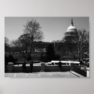Poster Vintage EUA Washington a rua do Capitólio