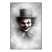 Vintage Evil Clown in Top Hat