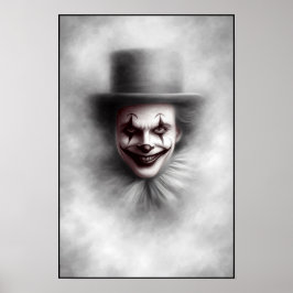Poster Vintage Evil Clown in Top Hat