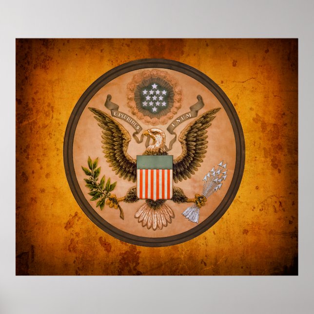 Poster Vintage Excelente SEAL dos Estados Unidos 1890 (Frente)