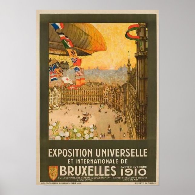 Poster Vintage - Exposição Bruxelas (Frente)