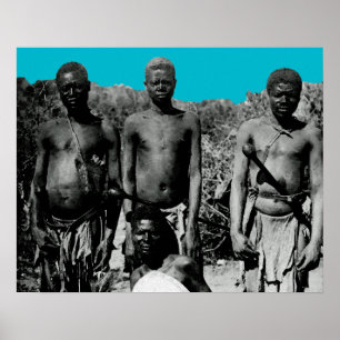 Póster Vintage Faces de África — Preto e Branco com Aquar