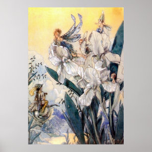 Póster Vintage Faires azul Pastel
