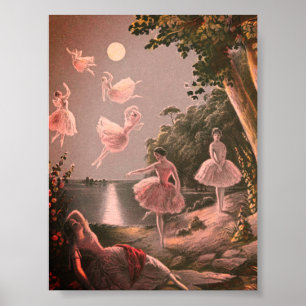 Poster Vintage Fairies Painting