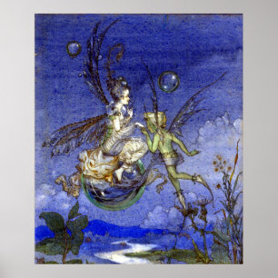 Póster Vintage Fairy em Bolha