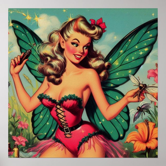 Poster Vintage Fairy Girl (Frente)