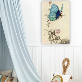 Poster Vintage Fairy Nursery Art Fairy governa borboleta
