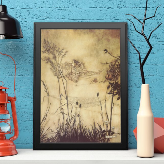 Póster Vintage Fairy Tale, Fada's Tightrope de Rackham (Criador carregado)