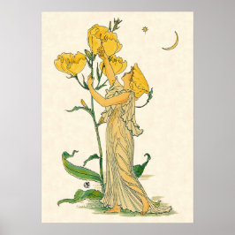 Poster Vintage Fairy Tale, Noite Primrose, Walter Crane